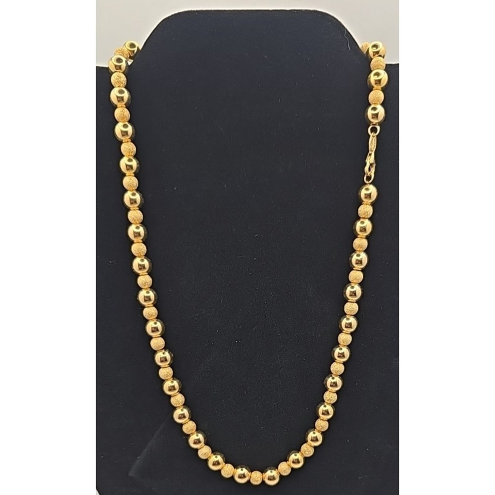 Vintage 14K Yellow Gold Ball Sparkle and Shine Bead 16" Necklace 7mm/5mm 8.62G